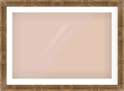 Characteristic Brown Flat Frame for 36 × 24in artwork, with Smooth White Single Mount