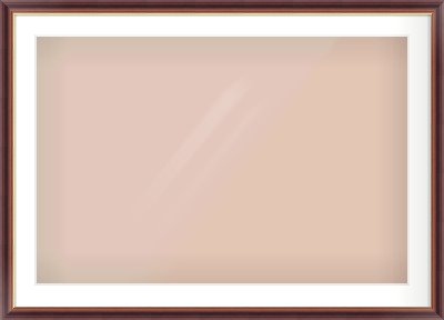 Brown Reverse Frame for 36 × 24in artwork, with Smooth White Single Mount