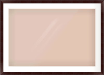 Brown Flat Frame for 36 × 24in artwork, with Smooth White Single Mount