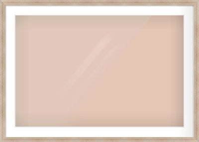 Light Walnut Flat Frame for 36 × 24in artwork, with Smooth White Single Mount