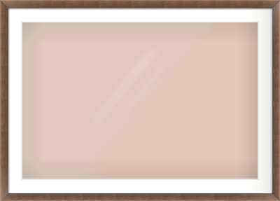 Brown Flat Frame for 36 × 24in artwork, with Smooth White Single Mount