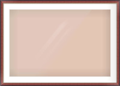 Brown Cushion Frame for 36 × 24in artwork, with Smooth White Single Mount
