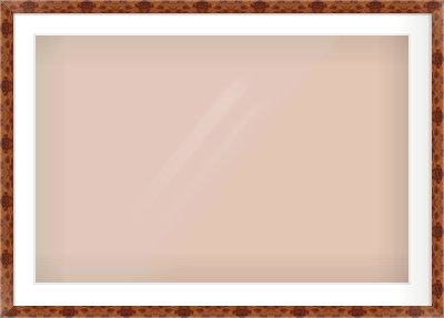 Brown Flat Frame for 36 × 24in artwork, with Smooth White Single Mount