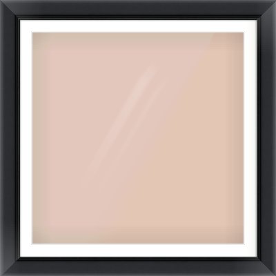 Black Reverse Frame for 36 × 36in artwork, with Smooth White Single Mount