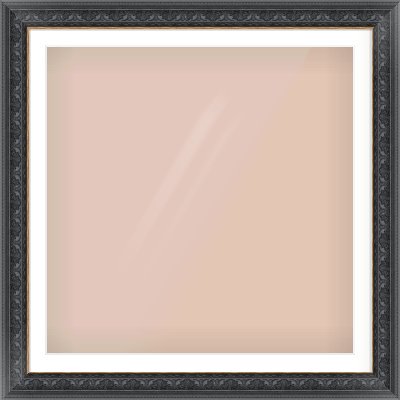 Black Reverse Frame for 36 × 36in artwork, with Smooth White Single Mount